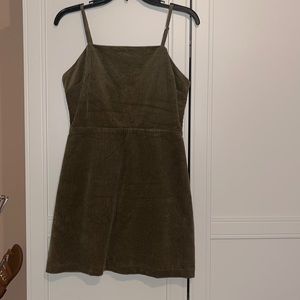 Green corduroy like dress - small